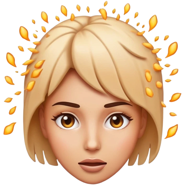 Woman mind blowing emoji exploding head emoji