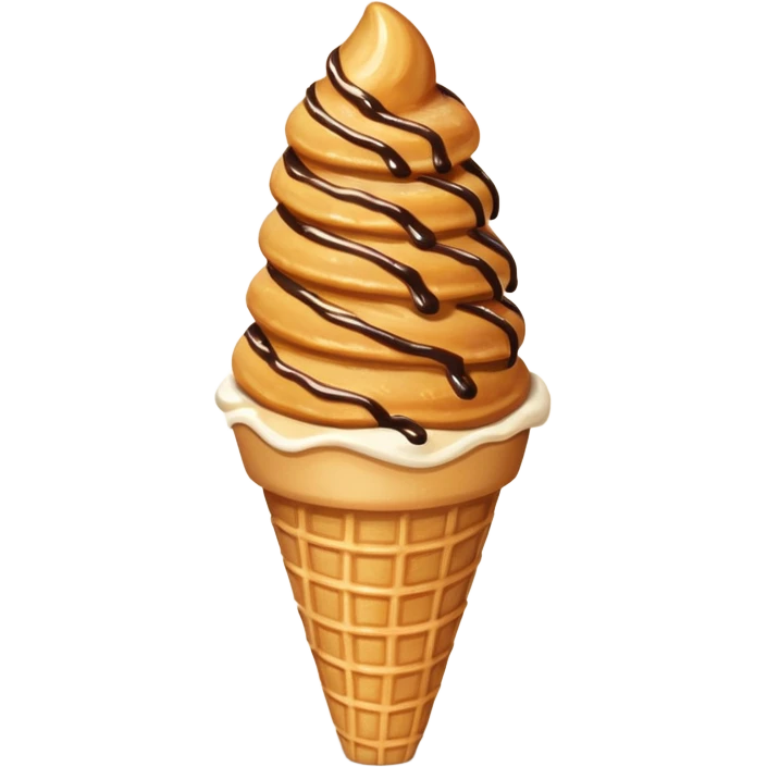 Add chocolate drizzle on top of the crispy golden churros, put then on a cone pakage emoji