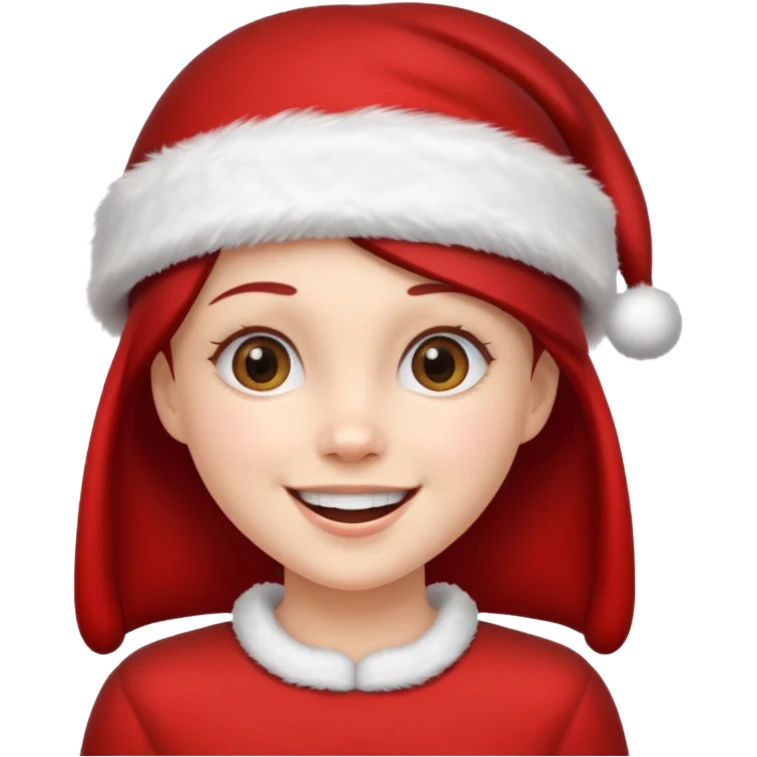 clean and vanilla girl with santa claus hat like holiday mood, christmas!! emoji