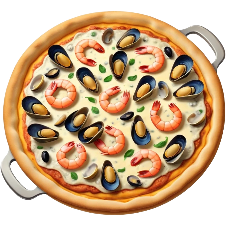 seafood pizza with shrimp, mussels, and clams emoji