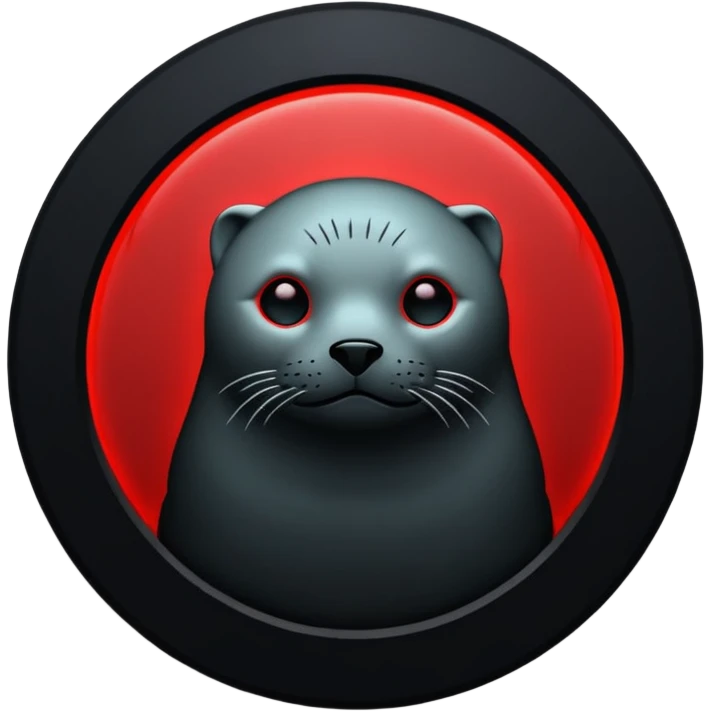 iOS sticker, summoning seal, black circle, red symbol, minimal emoji