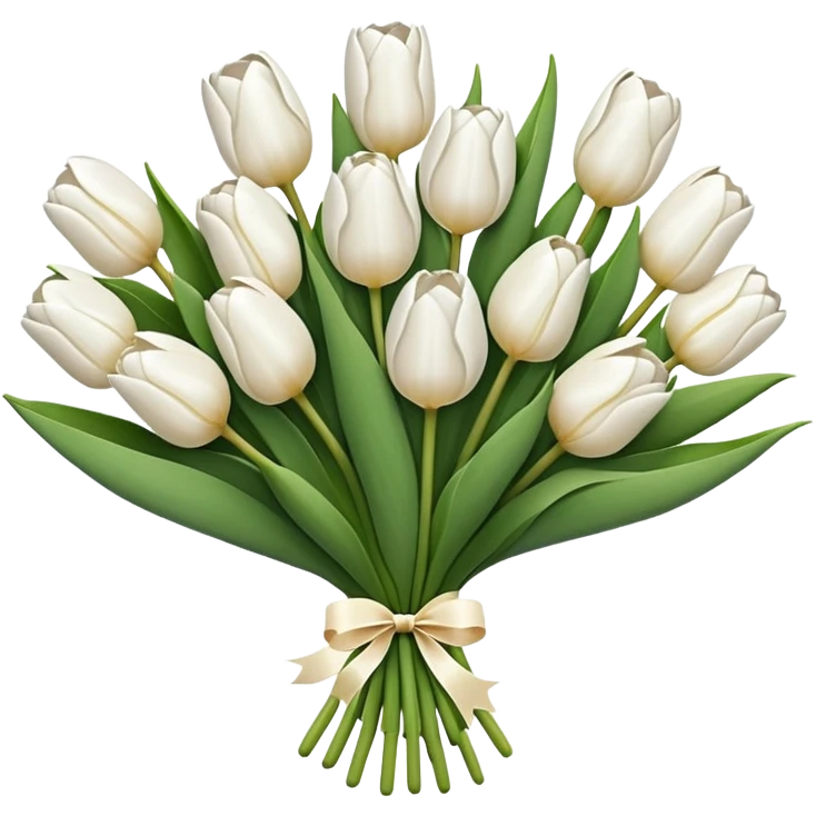 white tulip bouquet  emoji