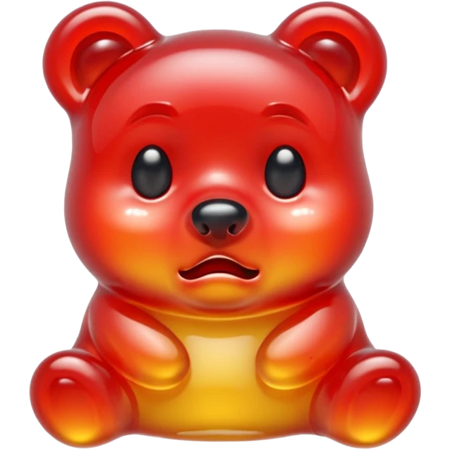 Melted gummy bear crying emoji
