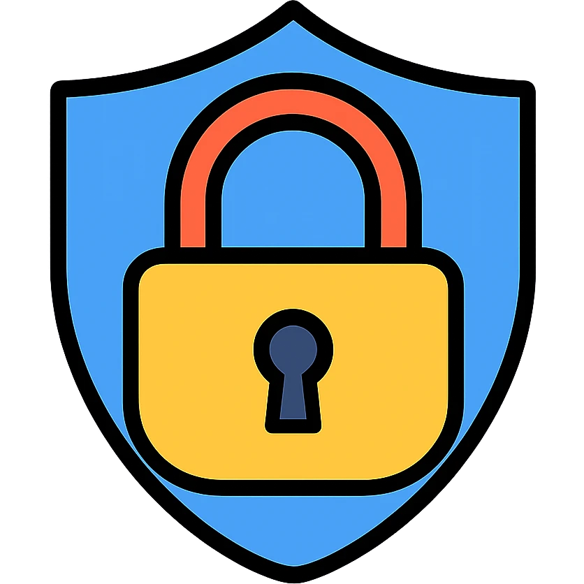 a lock and shield combined as a single icon, visually clear and appealing style, modern simple design, bold and easy to recognize, minimal and strong look emoji