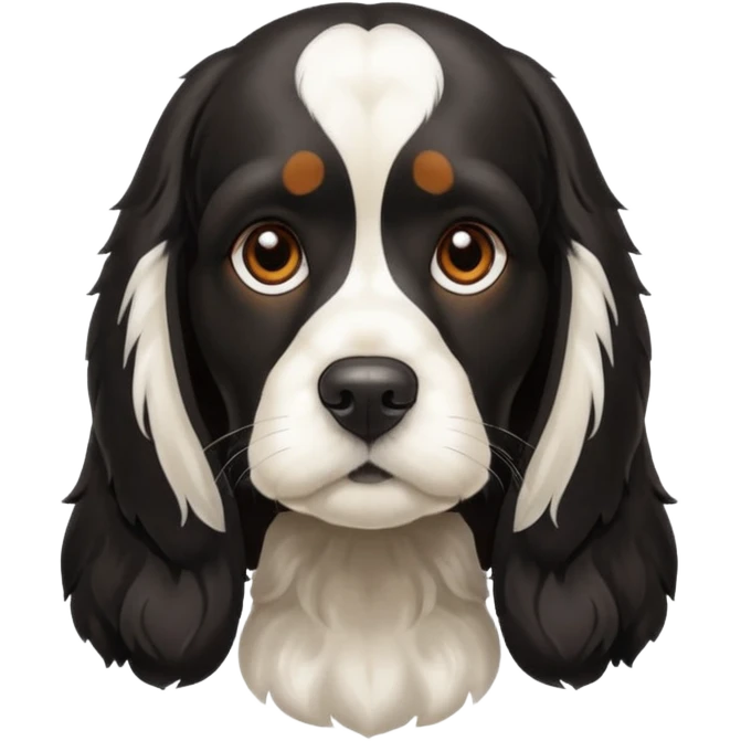 Собака русский кокер спаниель черно-белого цвета emoji