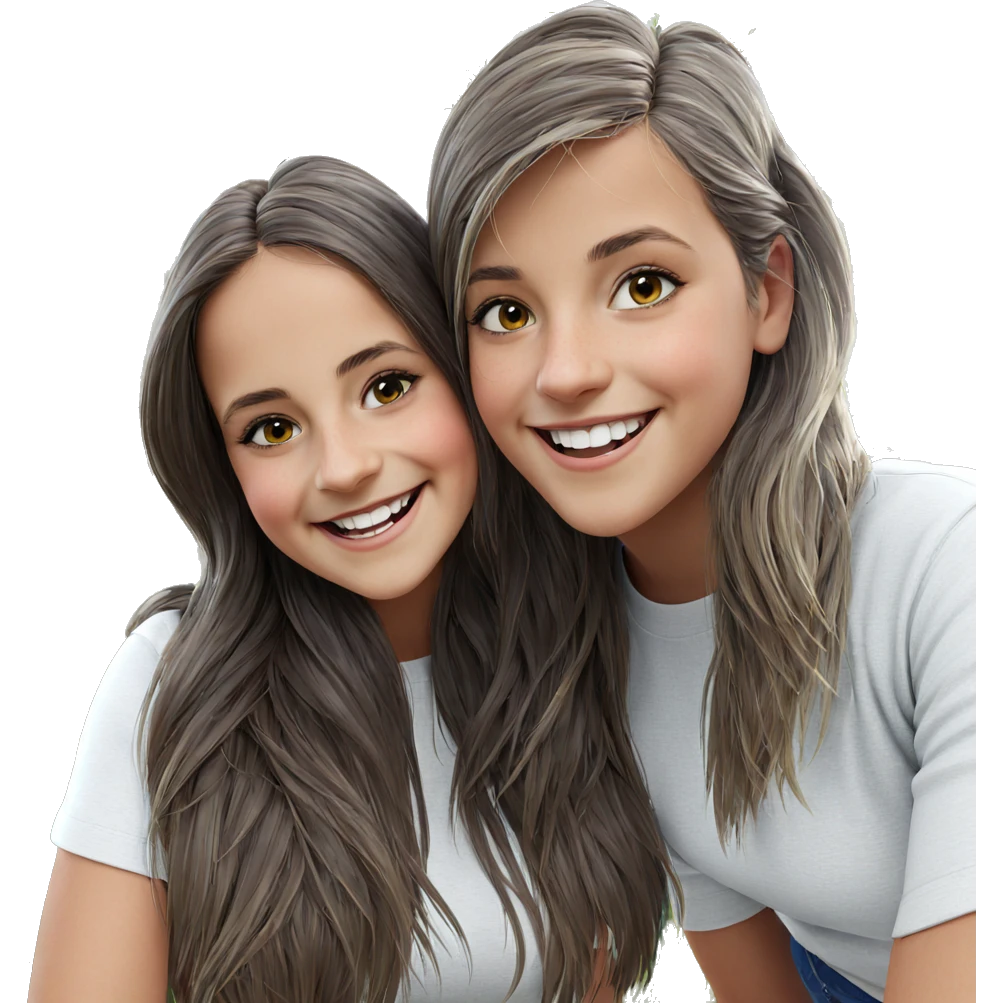smiling girls in nature emoji