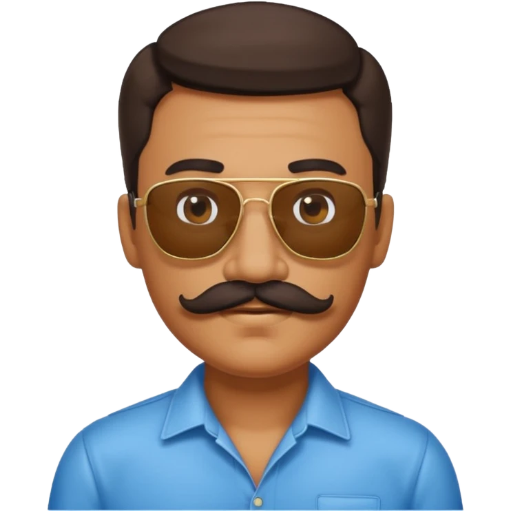 mustache police with sunglasses emoji
