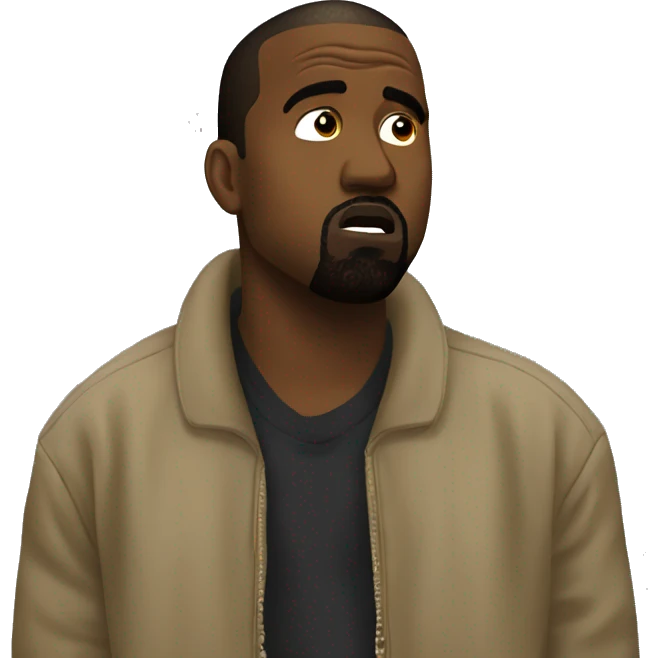 Kanye west doing "shhhh" gesture emoji