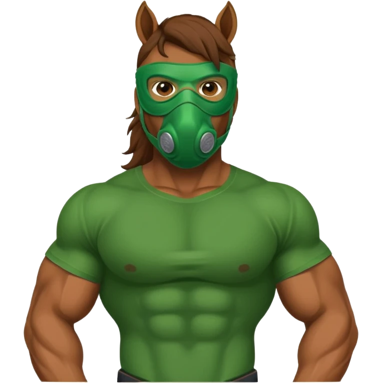 horse with green mask and shirt emoji