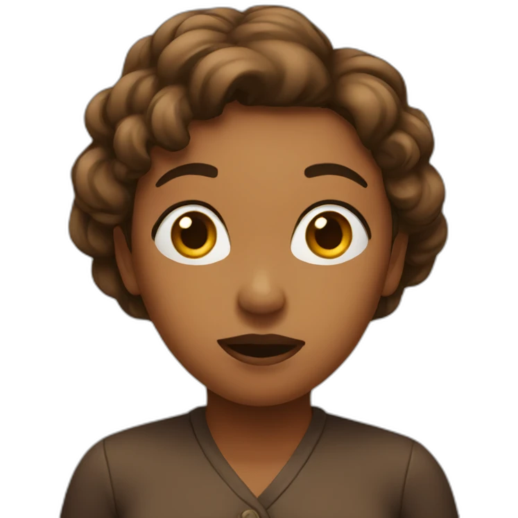 brown woman shrugging emoji