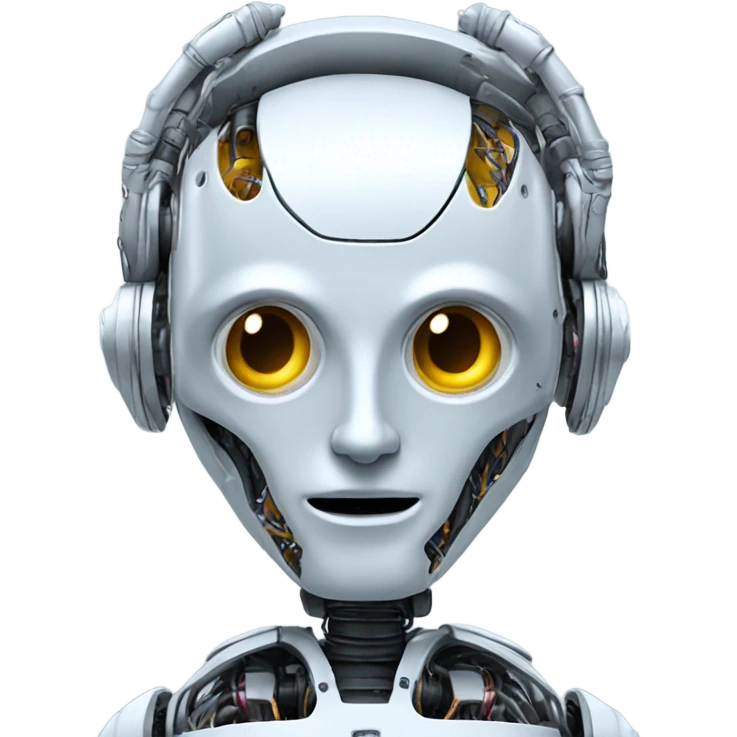 robot with open head, brain is visi emoji