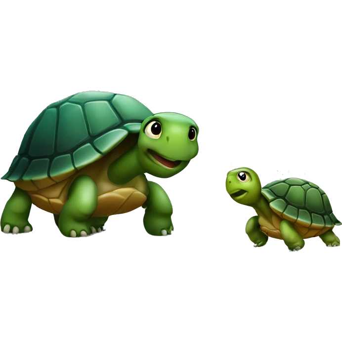 Little Turtle asking big turtle for advic emoji