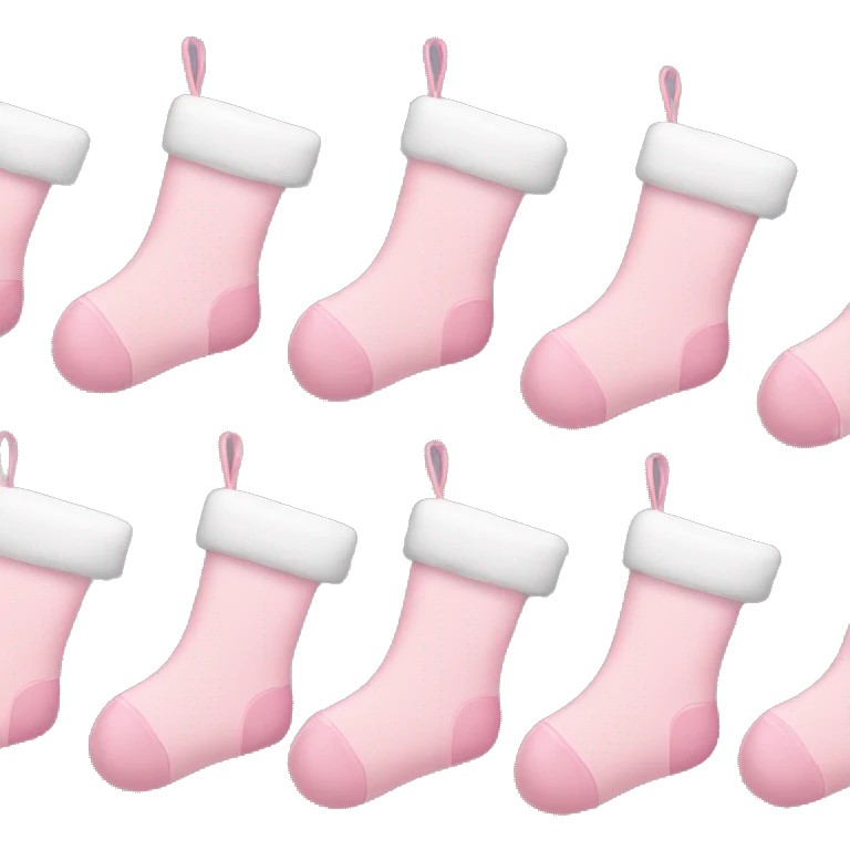 Three light pink Christmas stockings  emoji