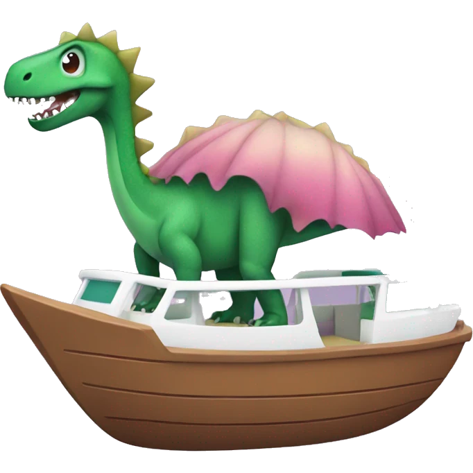dino on a boat with a tutu emoji