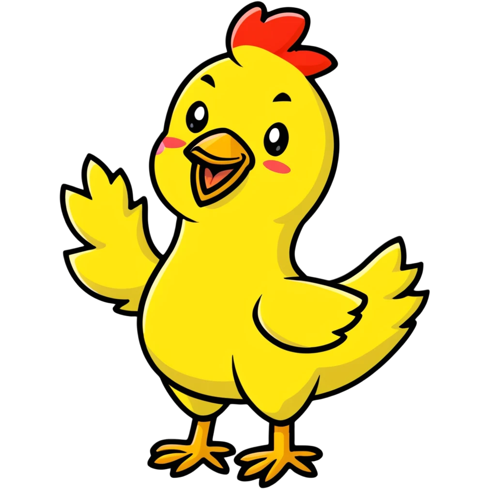 long neck yellow chicken shouting emoji