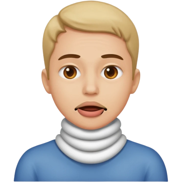 Gagging face with 2 hands around its neck  emoji