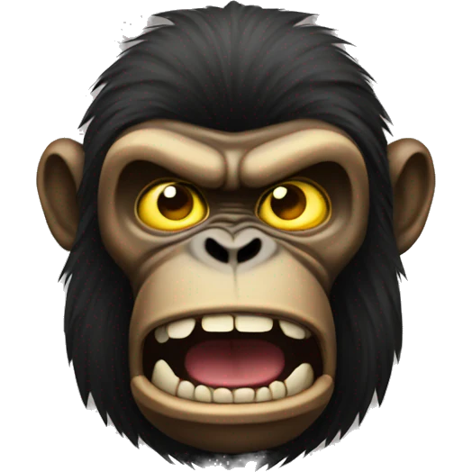 A angry ape as yellow emoji  emoji