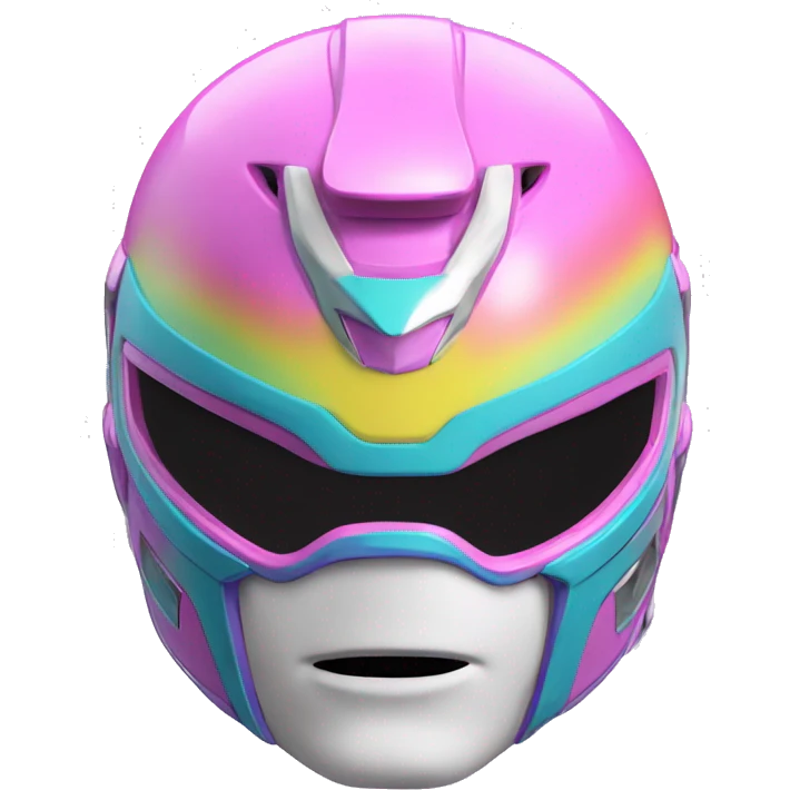 pastel rainbow power ranger head with helmet  emoji