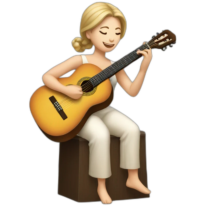 woman playing classical guitar emoji