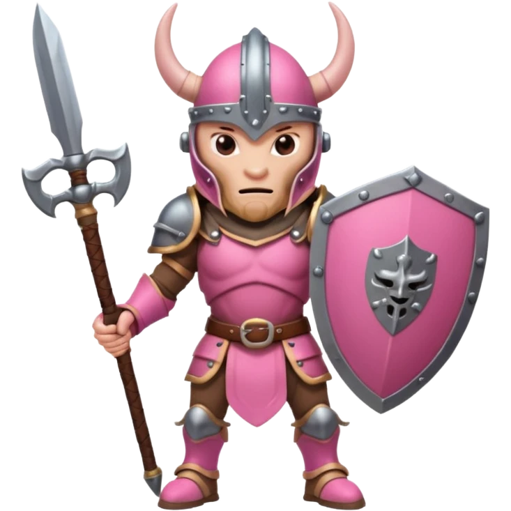 Pink Viking Warrior Ant with armor emoji
