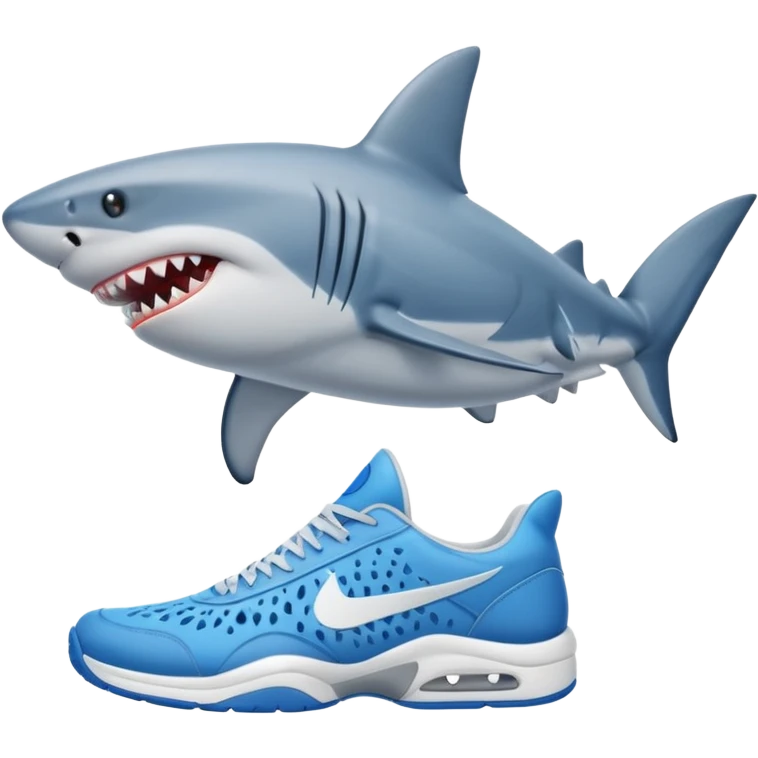 Shark with blue tennis shoes emoji