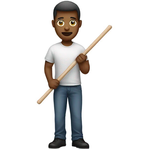 man standing holding placard on stick emoji