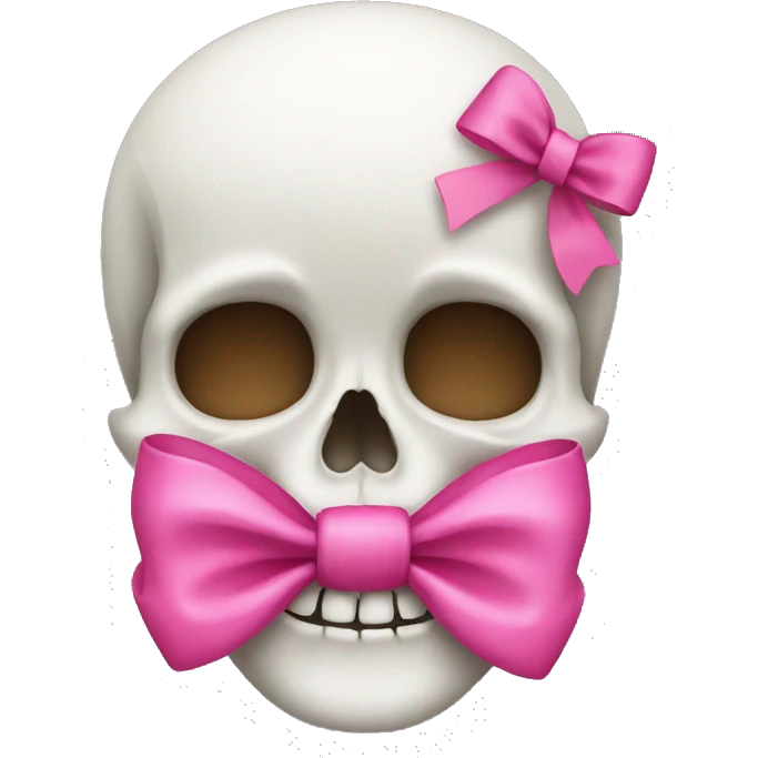 Skull with a pink bow emoji