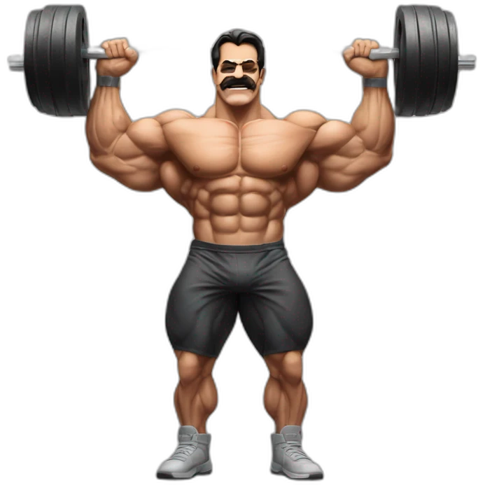 The bodybuilder Mike Mentzer with a « heavy duty💪 » tank emoji