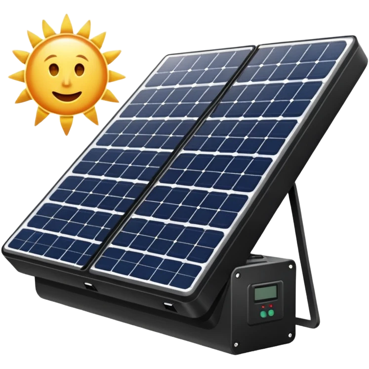 Solar panel array with an inverter and battery Bank emoji