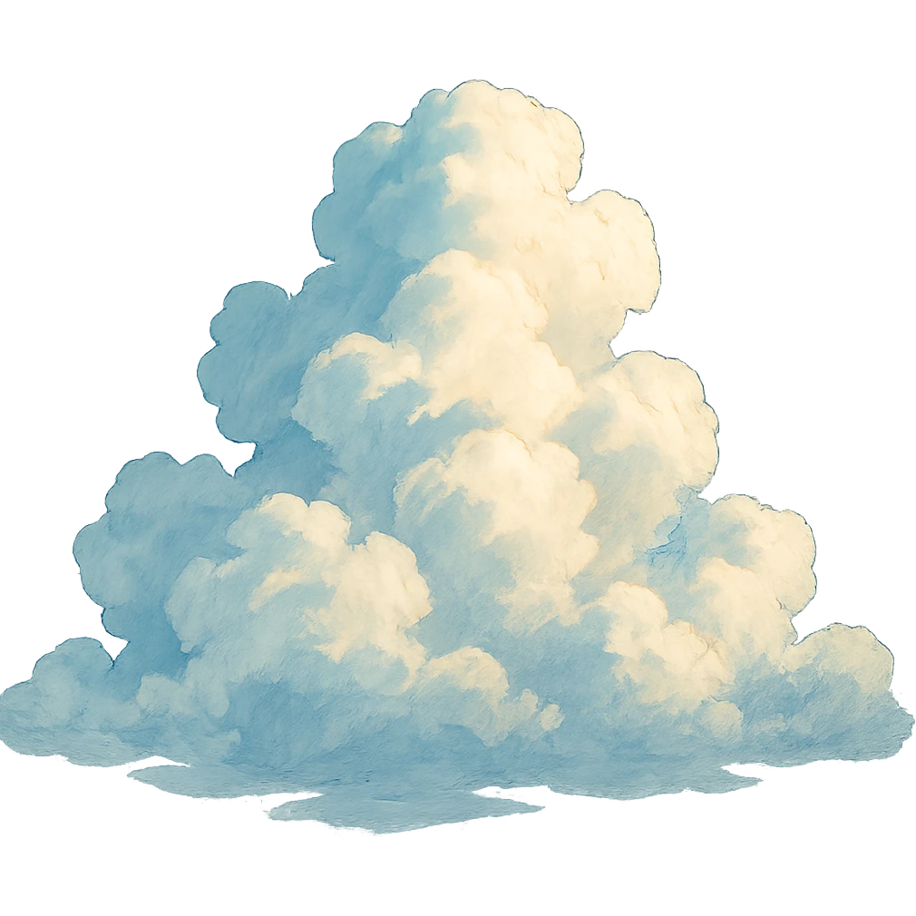 realistic clouds in ghibli style emoji