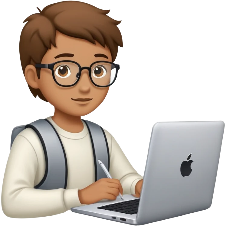 student studying with laptop computer emoji
