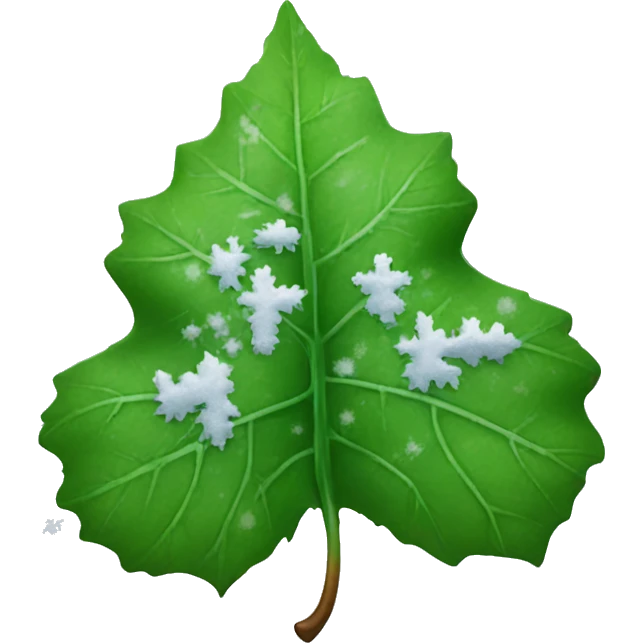 Leaf with snow emoji