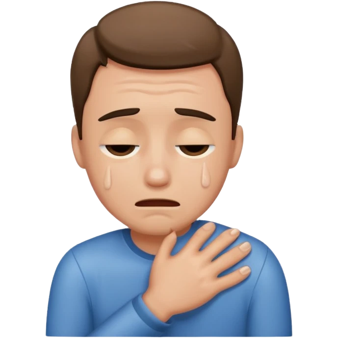 Man who cry and hug someone emoji