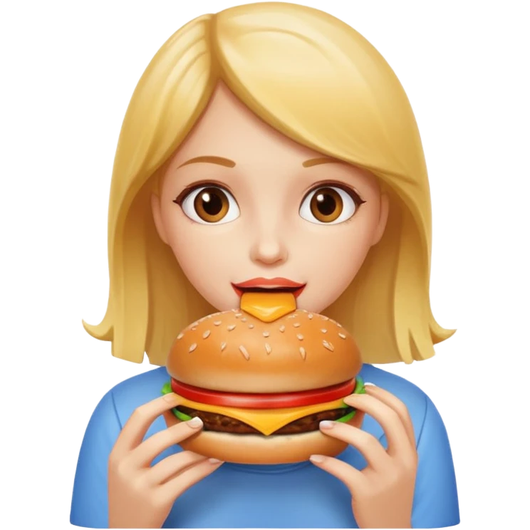 girl eats burgers emoji