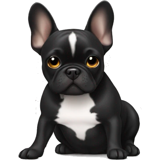 Black Frenchie laying emoji