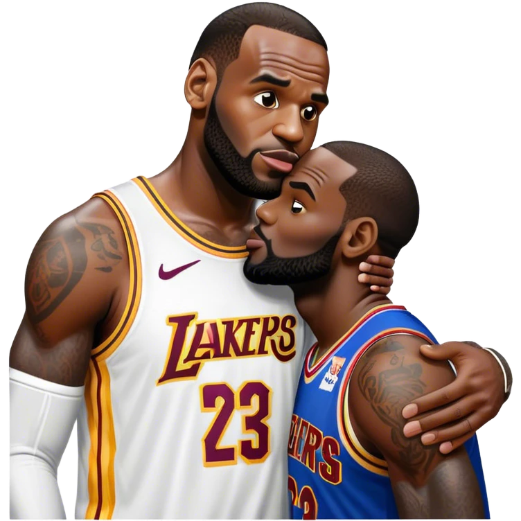 Lebron kissing lebron emoji