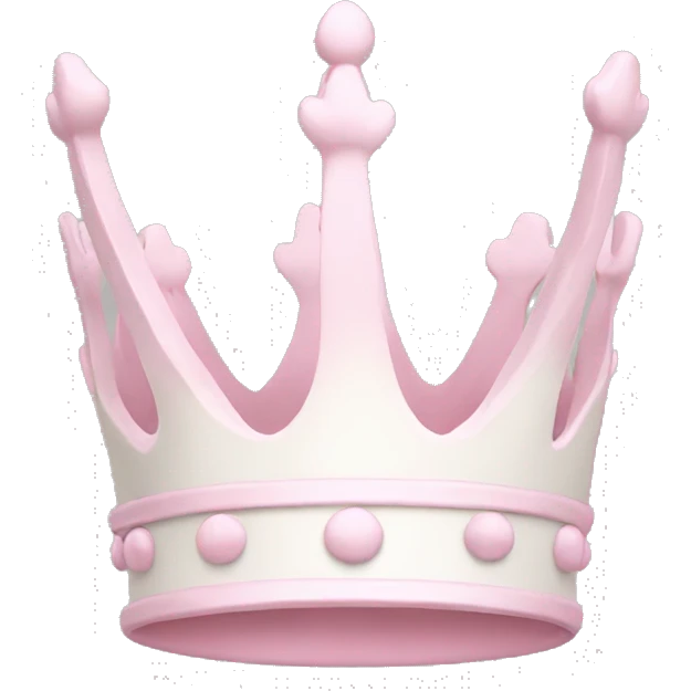 White and pastel pink crown emoji