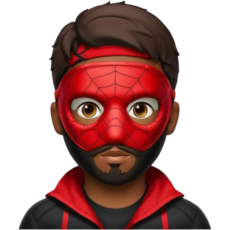 Miles Morales with beard, eye mask, low fade emoji