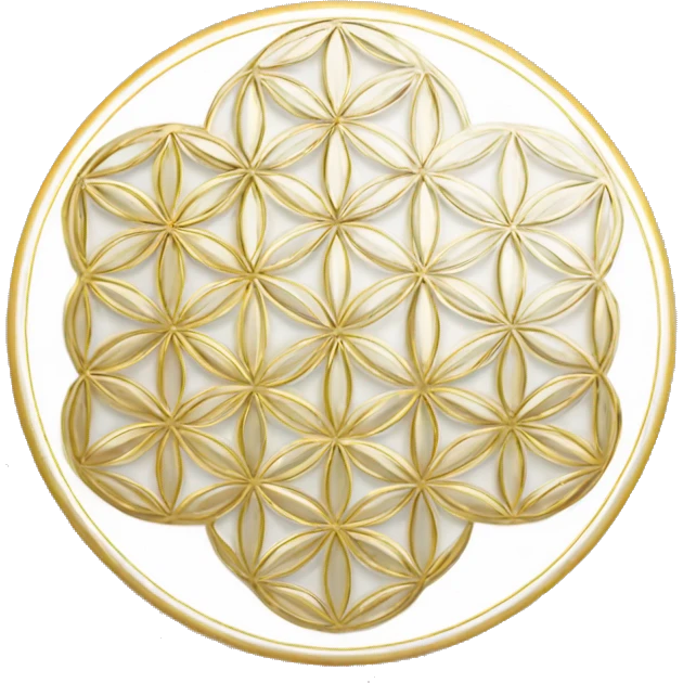 Flower of life white and gold emoji