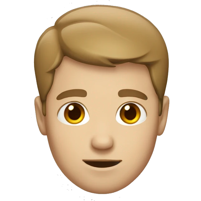 white guy with short brown hair emoji