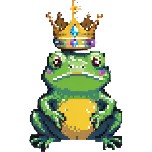 frog wearing a crown emoji