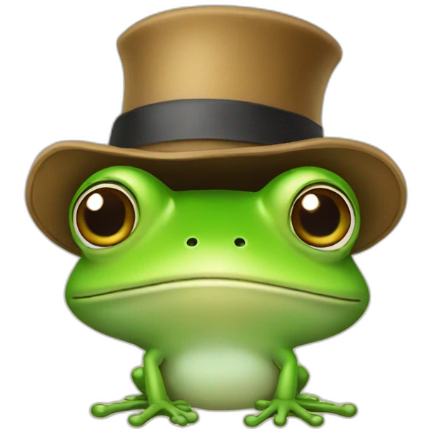 Frog in hat emoji