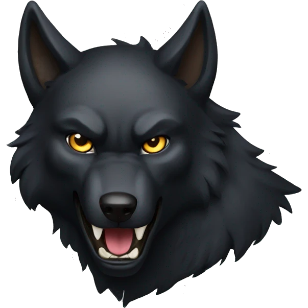 fierce black wolf emoji