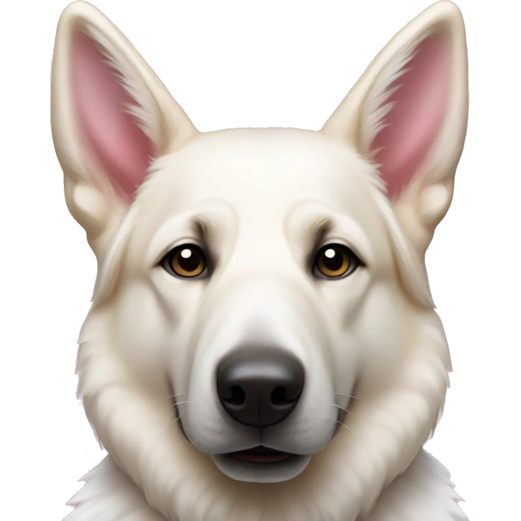 White German shepherd with a pink necklace  emoji