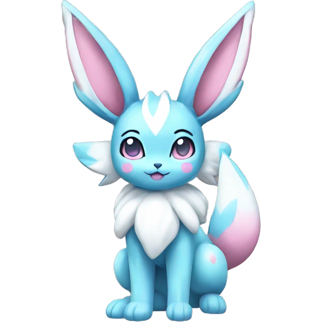 Kawaii Pastel Shiny Sylveon-Glaceon Full Body emoji