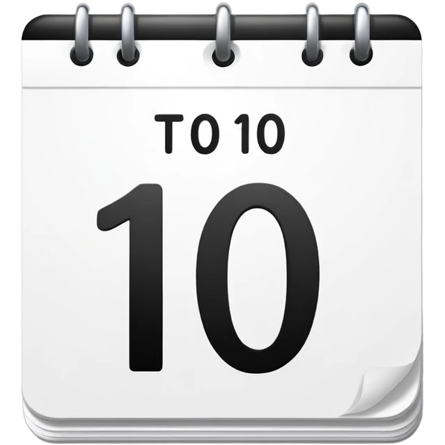 The number 10 written on a calendar emoji