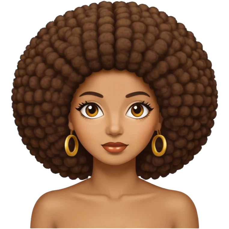 Una morena de pelo afro emoji
