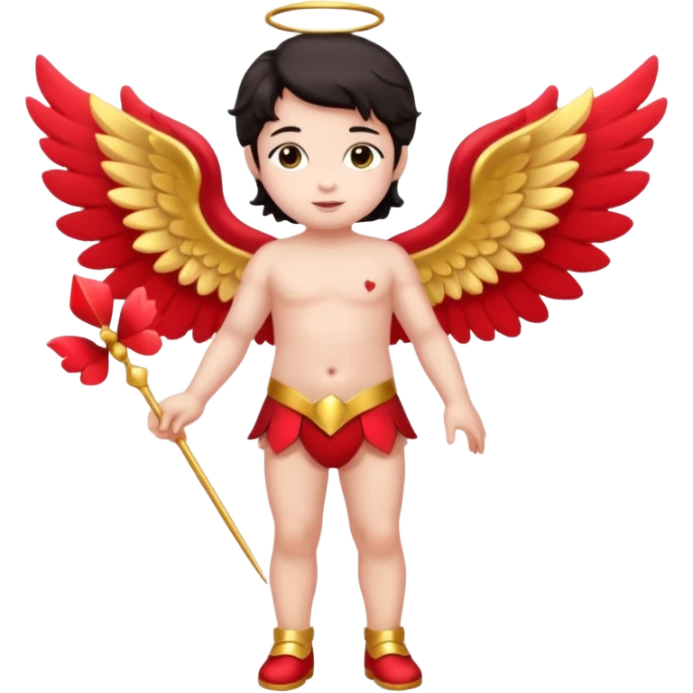 Full body Cupid with a bow and dark hair emoji