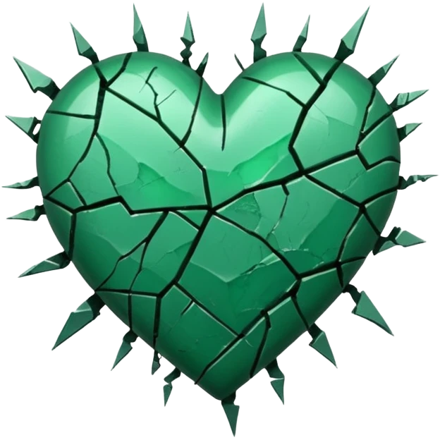 violent green broken heart emoji