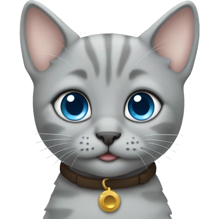blue eyes grey kitten and poo emoji